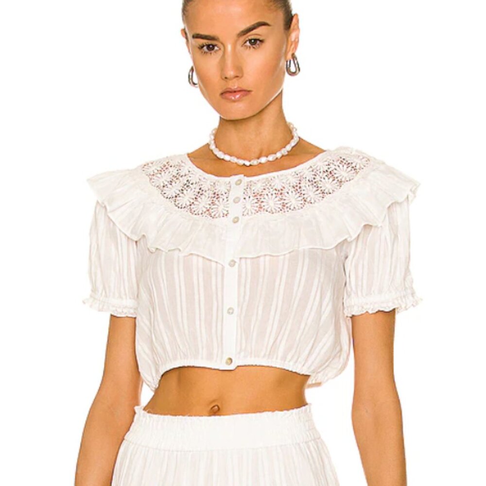 LoveShackFancy Elania Crop Top